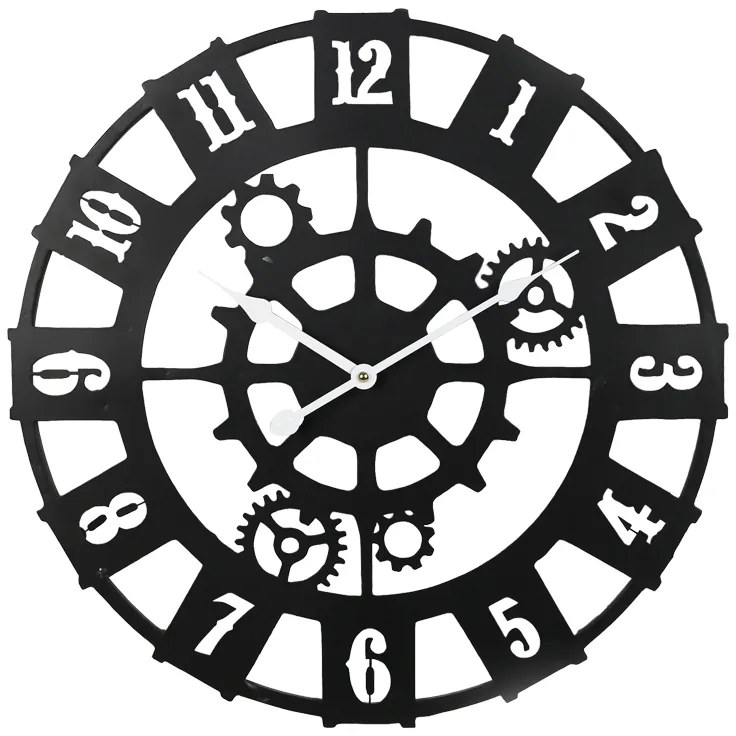 Ρολόι τοίχου Idanst Inart μέταλλο σε μάυρη απόχρωση 47x2x47εκ