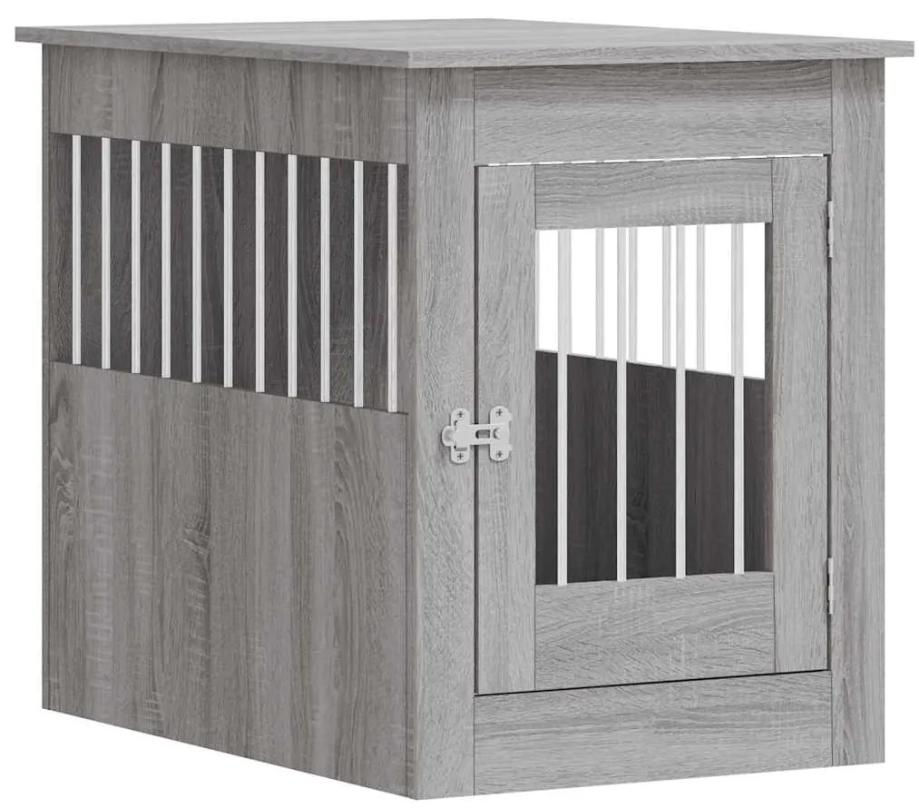 vidaXL Κλουβί Σκύλου Γκρι Sonoma 55x80x68 εκ. από Επεξεργ. Ξύλο