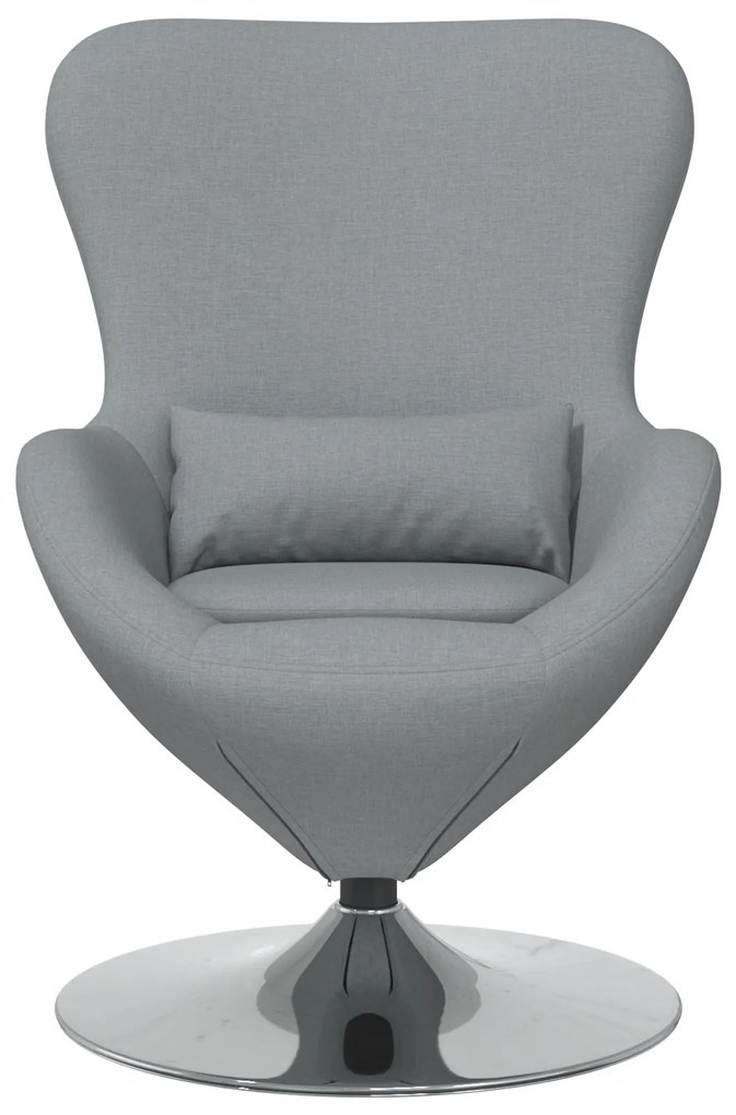 vidaXL Πολυθρόνα Αυγού Light Grey Fabric