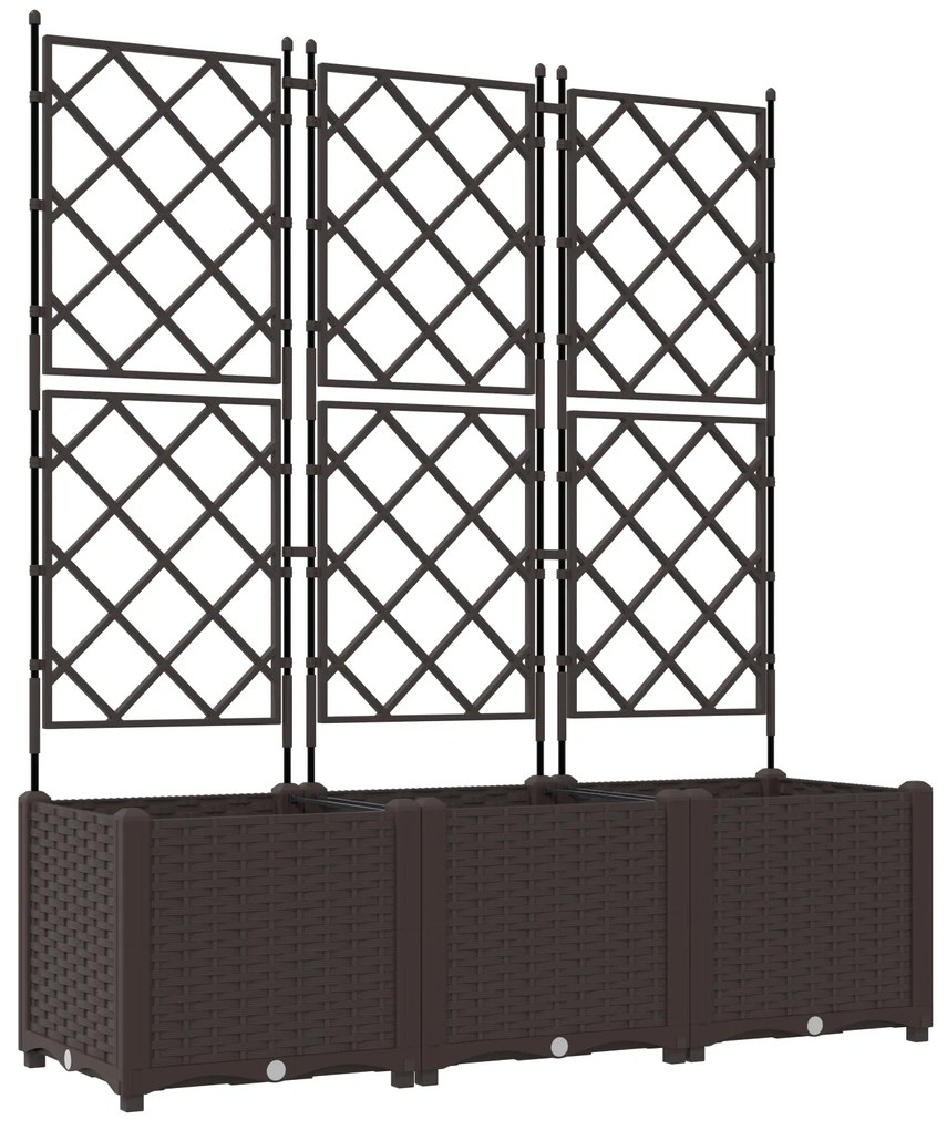 vidaXL Γλάστρα Κηπουρικής με Πλέκτη 3 τεμ Καφέ 120x40x143 εκ.