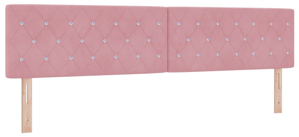 vidaXL LED Κεφαλάρι με Κρύσταλλο Ροζ 100 εκ. Βελούδο