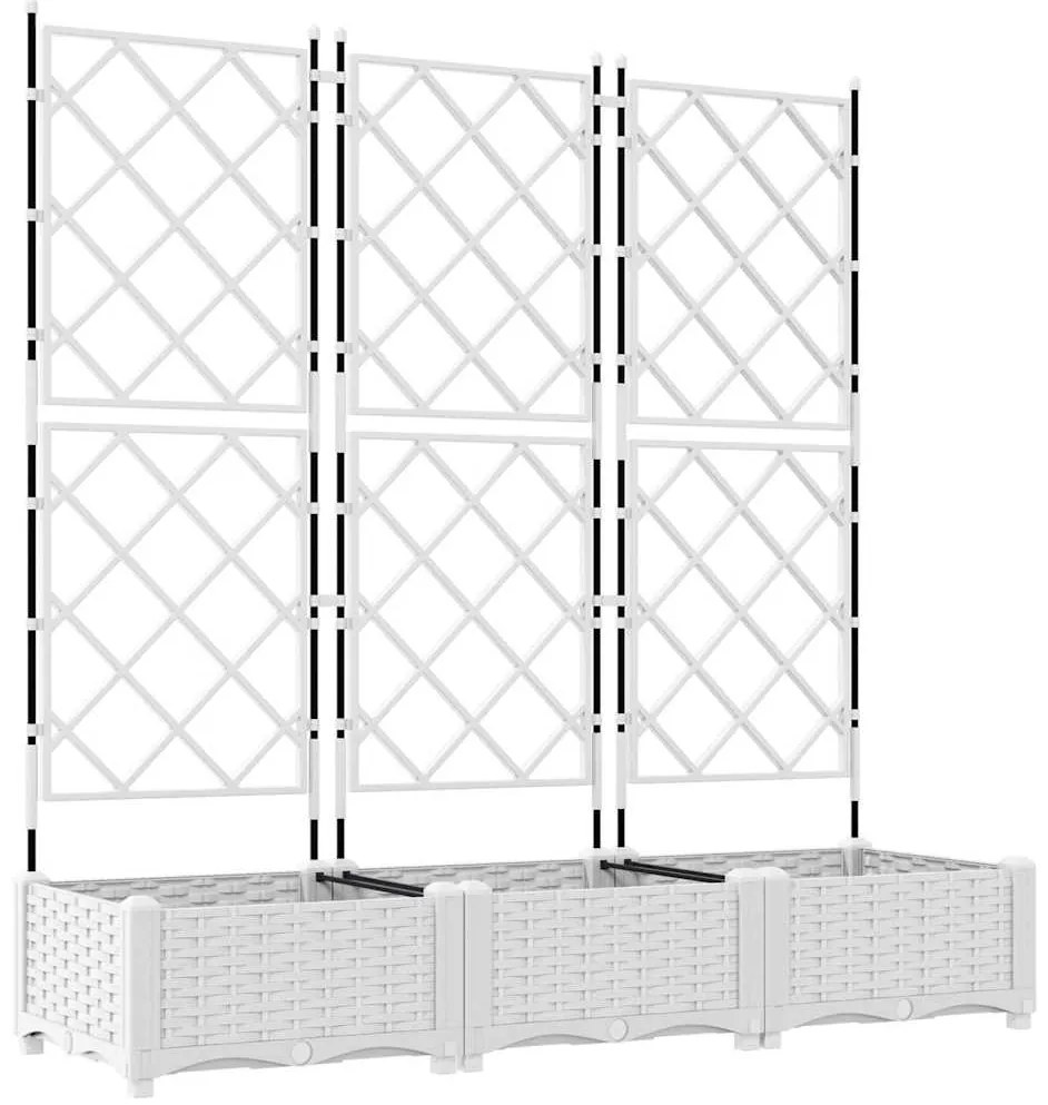 vidaXL Κηποτινάκι με Τρέλα 3 pcs Λευκό 120 x 40 x 125.5 εκ. PP