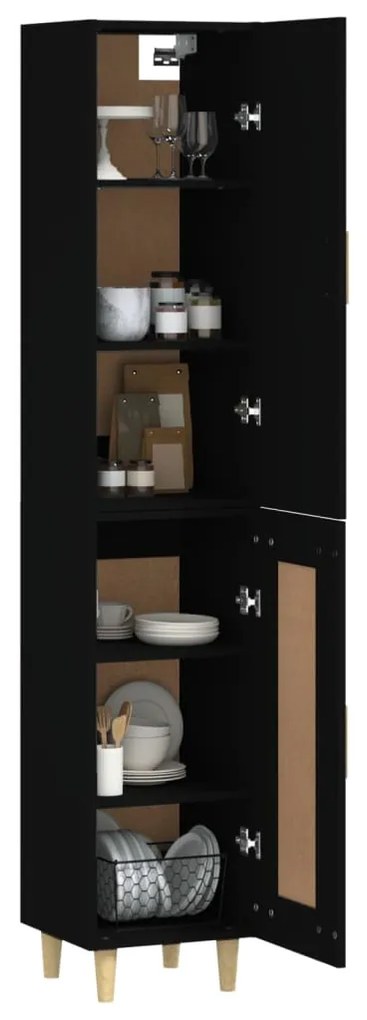 vidaXL Ντουλάπι Μαύρο 34,5 x 34 x 180 εκ. από Επεξεργασμένο Ξύλο