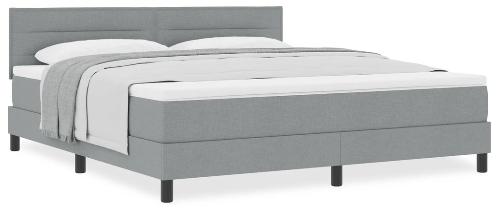 vidaXL Κρεβάτι με Στρώμα Light Grey 180x200 cm Υφάσματος