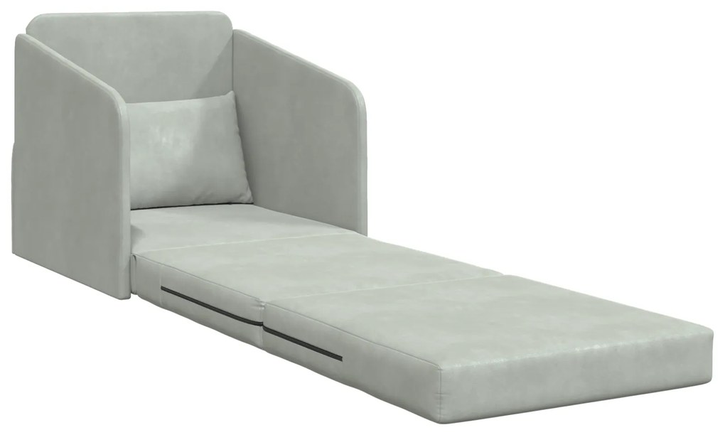 vidaXL Καναπές Κρεβάτι 2-σε-1 Ανοιχτό Γκρι 65x80x83 εκ Βελούδο