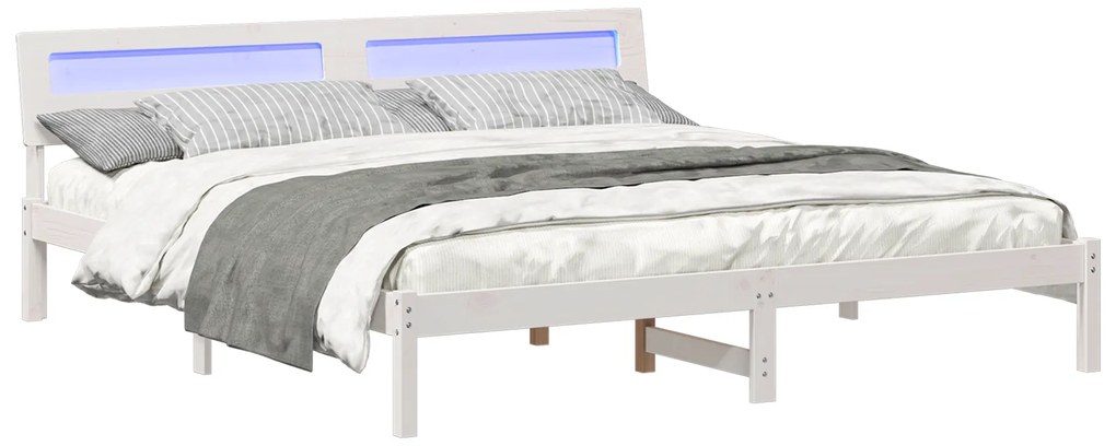 vidaXL Σκελετός Κρεβατιού Λευκό 180 x 200 cm Συμπαγές ξύλο πεύκου
