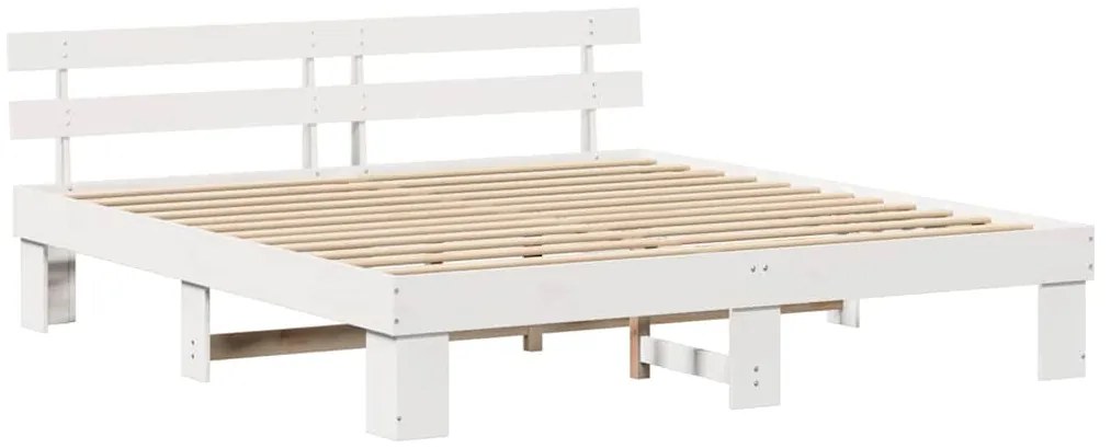 vidaXL Σκελετός Κρεβατιού Λευκό 180 x 200 cm Μασίφ ξύλο πεύκου