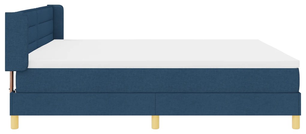 vidaXL Κρεβάτι με Στρώμα σε Μπλε, 200 x 200 εκ, Υλικό: Ύφασμα