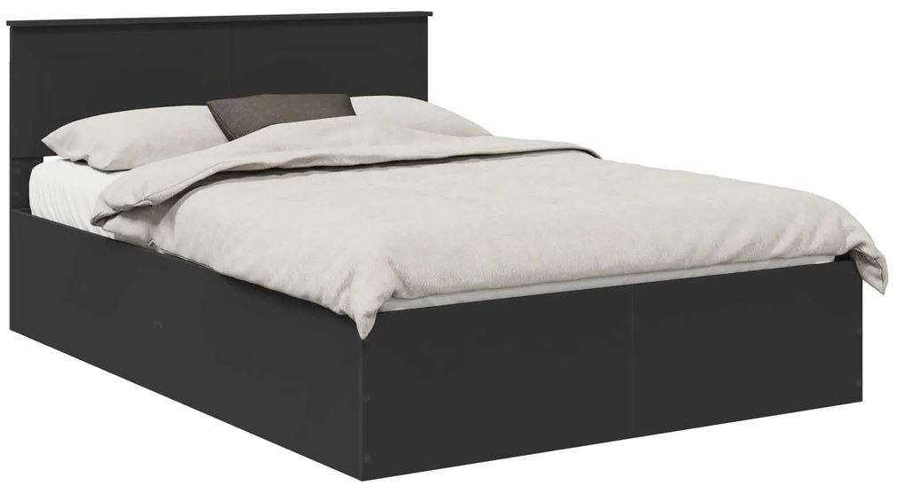 vidaXL Σκελετός Κρεβατιού Μαύρο 140 x 190 cm Επεξεργασμένο ξύλο