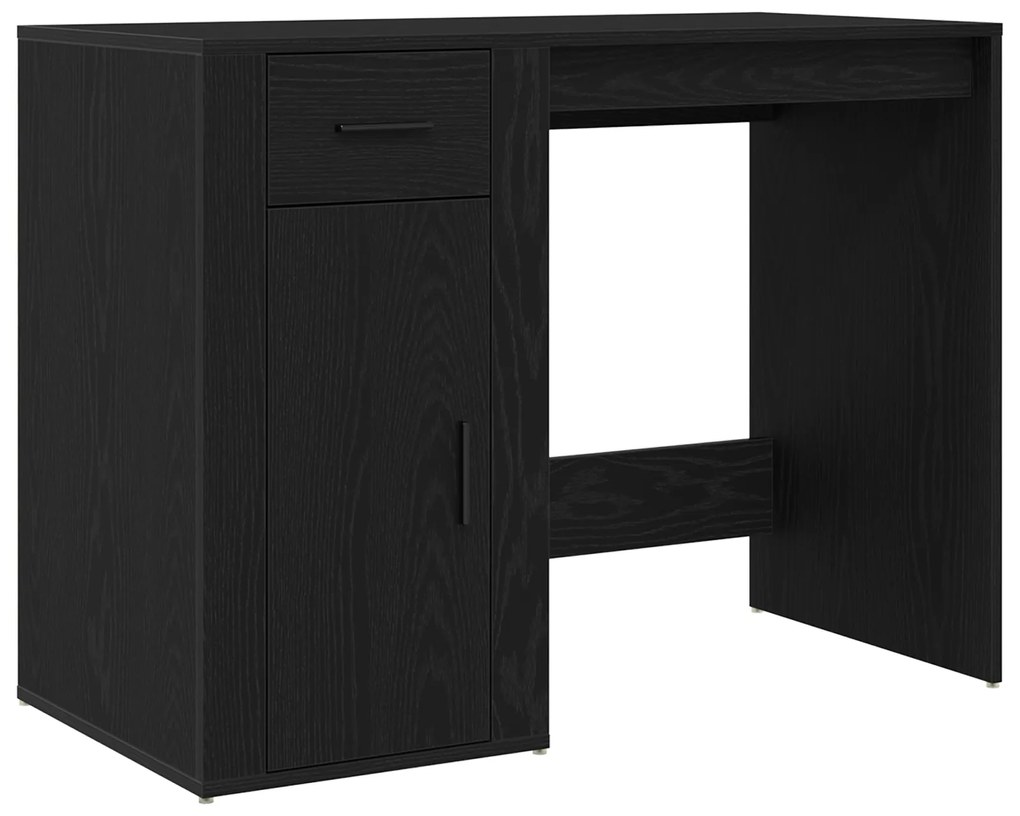 vidaXL Γραφείο Μαύρο Δρυς 100x49x75 εκ Επεξεργασμένο Ξύλο