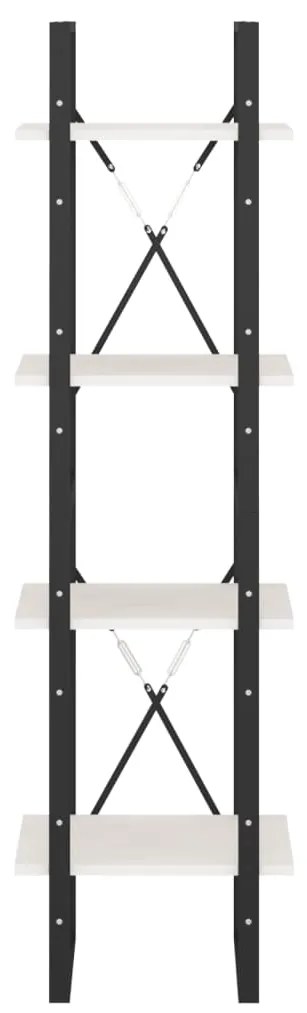 vidaXL Βιβλιοθήκη με 4 Ράφια Λευκή 40x30x140 εκ. από Μασίφ Ξύλο Πεύκου