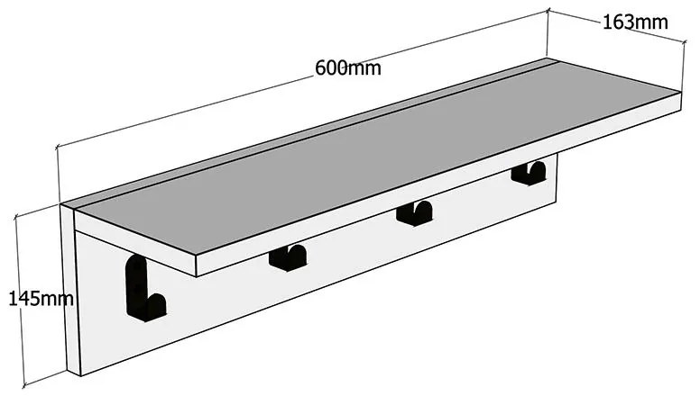 Κρεμάστρα Mulan χρώμα καρυδί 60x16x14.5εκ 60x14.5x16 εκ.