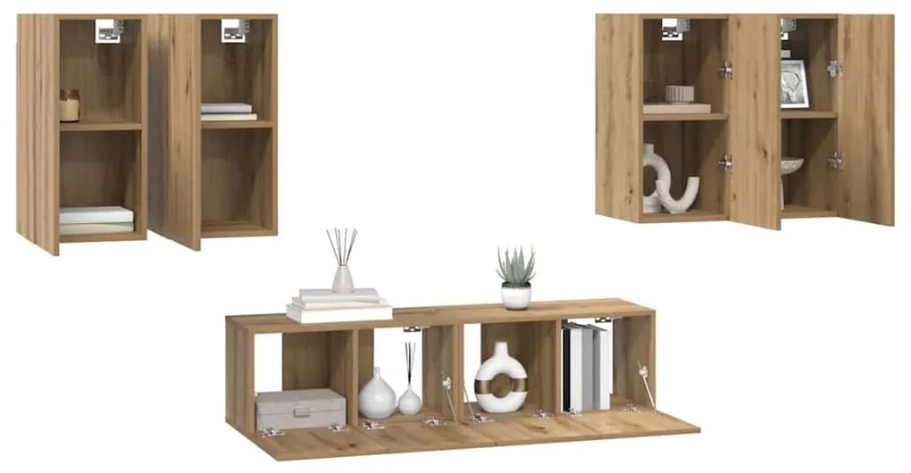 vidaXL Σετ επίπλου τηλεόρασης 6 pcs artisan δρυς 60 x 30 x 30 cm