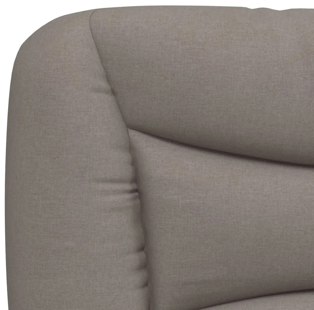 vidaXL Κρεβάτι με Στρώμα Taupe 140x200 εκ. Υφασμάτινο
