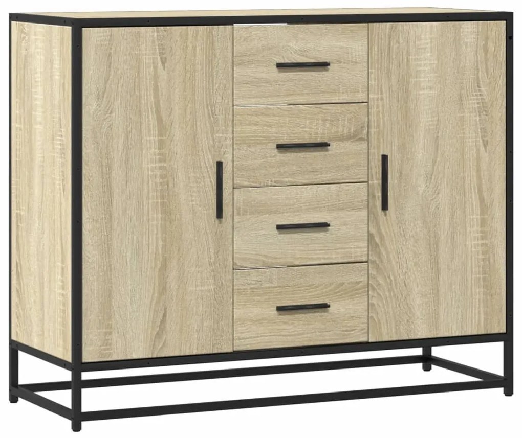 vidaXL Sideboard Sonoma Oak 92x35x76 cm Κατασκευασμένο ξύλο
