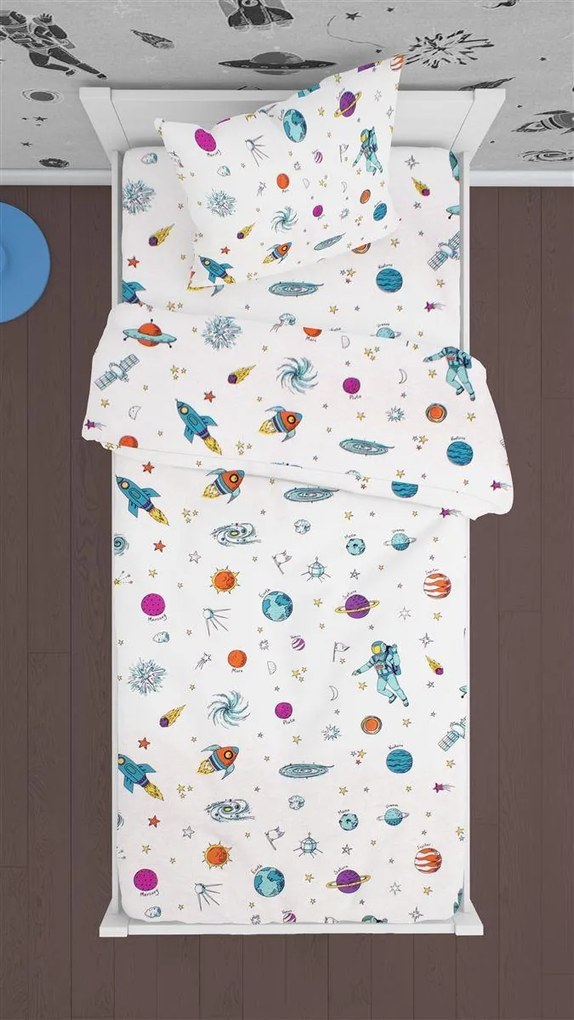 DIMCOL ΣΕΝΤΟΝΙΑ ΕΜΠΡΙΜΕ ΣΕΤ 2ΤΕΜ KIDS SPACE 188 160X240 COTTON 100% WHITE 32112123013