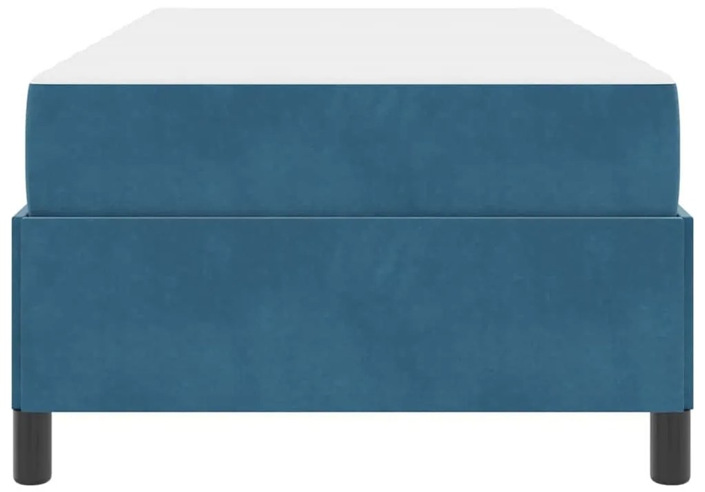 vidaXL Σκελετός Κρεβατιού με στρώμα Σκούρο Μπλε 90 x 190 cm ύφασμα