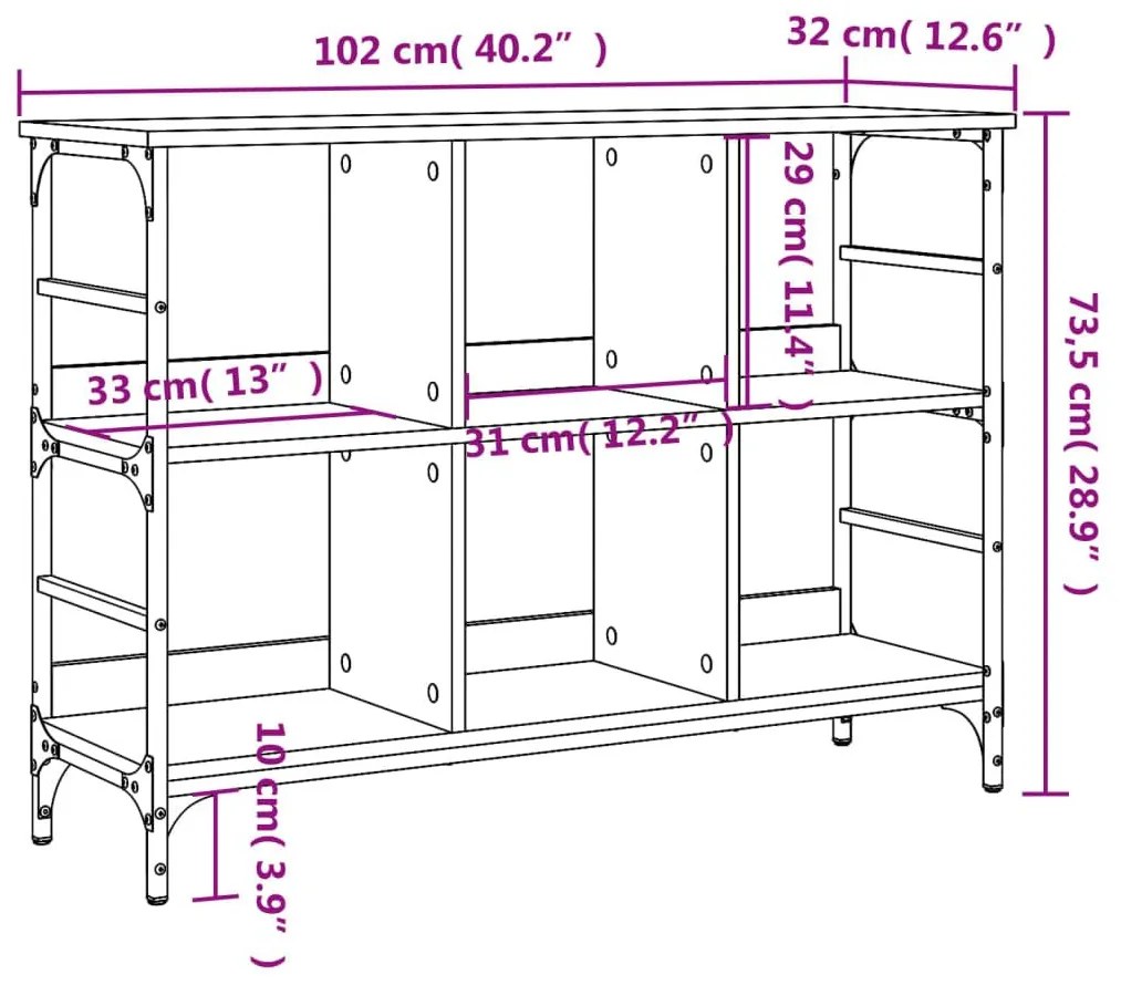 Μπουφές Γκρι Sonoma 102 x 32 x 73,5 εκ. από Επεξεργασμένο Ξύλο - Γκρι