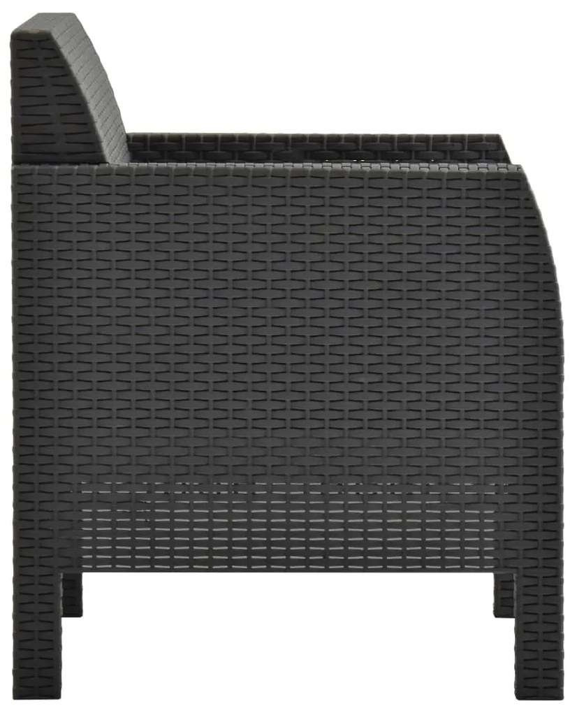 vidaXL Καρέκλα Κήπου με Μαξιλάρι Ανθρακί 63x65x76 εκ. από Ρατάν PP
