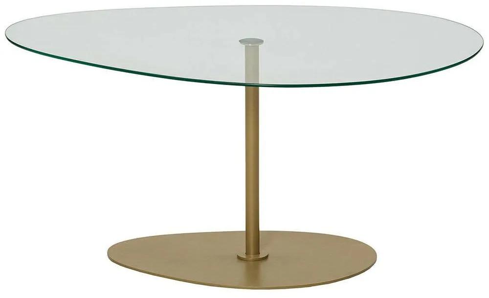 Τραπέζι Σαλονιού Porto 552NOS2384 90x60x40cm Clear-Gold