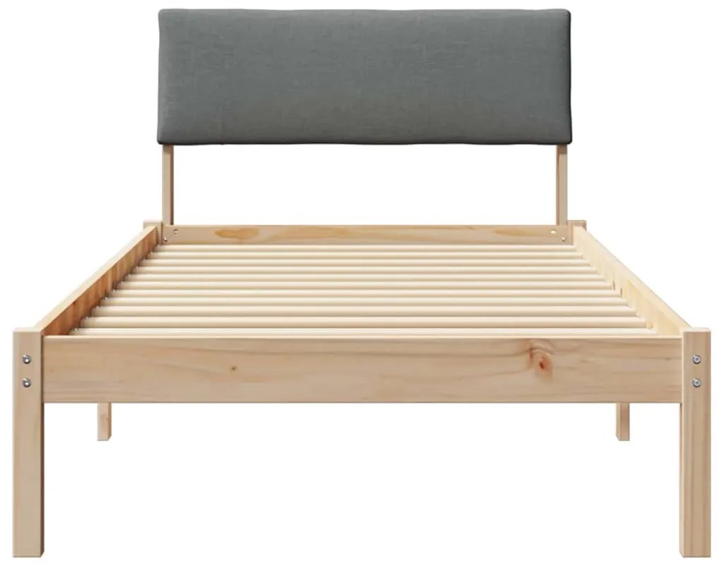 vidaXL Σκελετός Κρεβατιού με κεφαλάρι Καφέ και σκούρο γκρι 90 x 200 cm