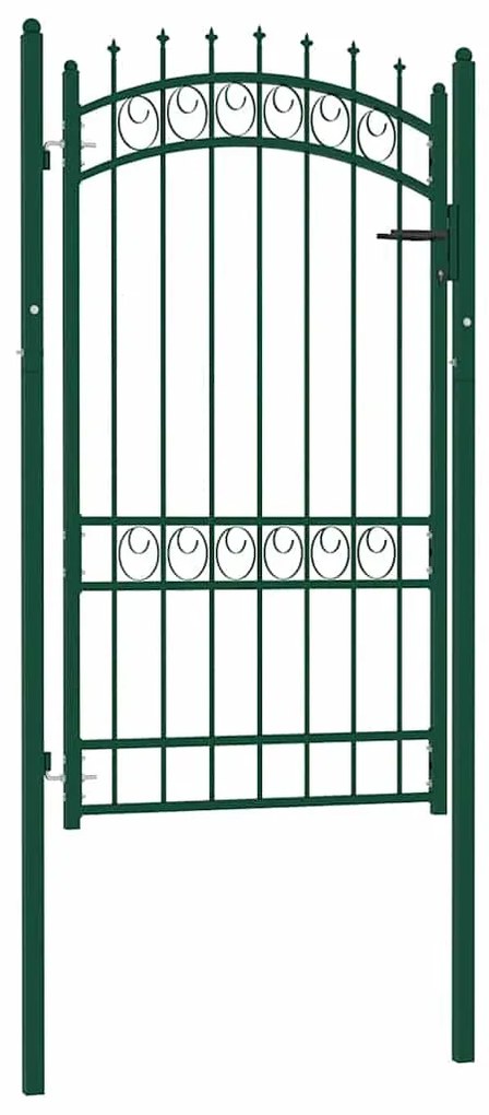 vidaXL Πόρτα Περίφραξης με Ακίδες Πράσινη 100 x 175 εκ. Ατσάλινη