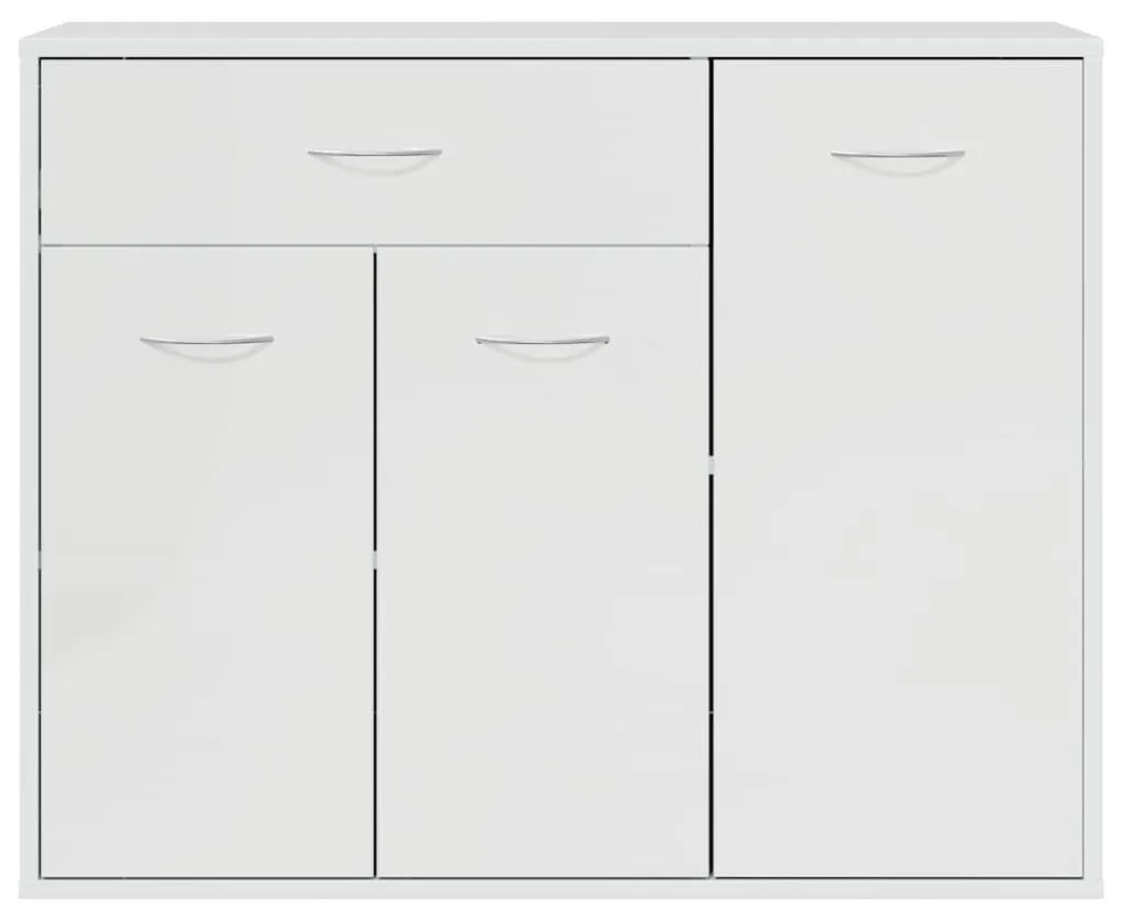 vidaXL Μπουφές Γυαλιστερό Λευκό 88 x 30 x 70 εκ. από Επεξ. Ξύλο