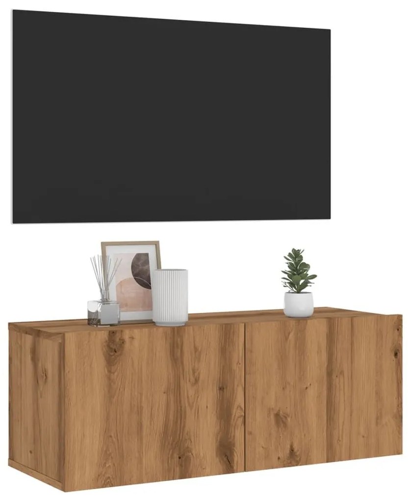 Επίτοιχο ντουλάπι τηλεόρασης Artisan Oak 80x30x30 cm - Καφέ