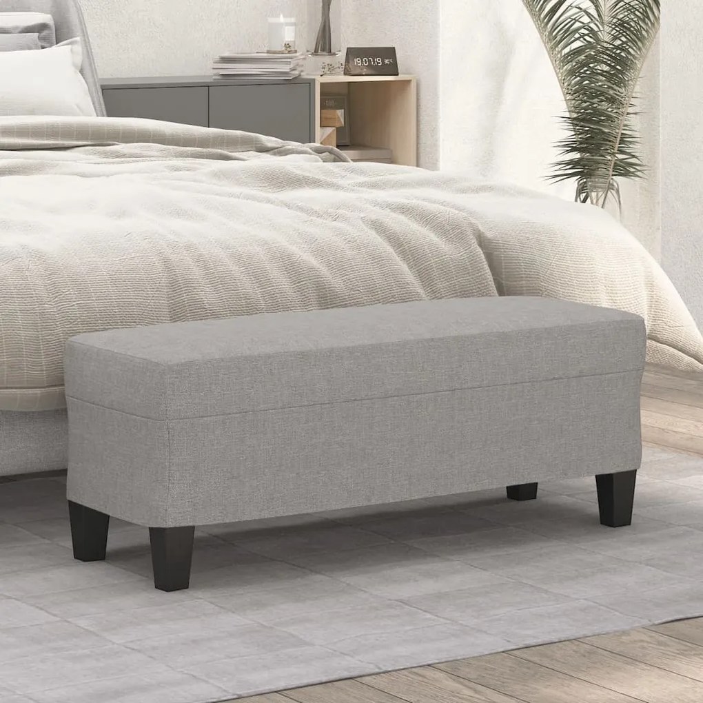 vidaXL Πάγκος Ανοιχτό Γκρι 100 x 35 x 41 εκ. Υφασμάτινος