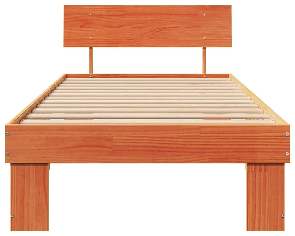 vidaXL Σκελετός Κρεβατιού Καφέ κεριού 90 x 190 cm Μασίφ ξύλο πεύκου