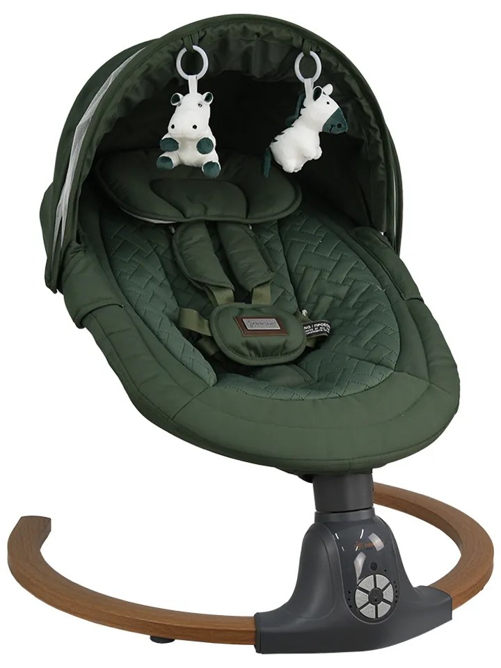 Ηλεκτρικό Ρηλάξ Με Μουσική (0+ Μηνών/Έως 9kg) Bebe Stars Fluffy Forest Green 257-176