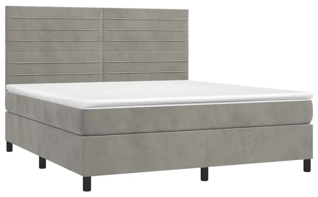 ΚΡΕΒΑΤΙ BOXSPRING ΜΕ ΣΤΡΩΜΑ ΑΝΟΙΧΤΟ ΓΚΡΙ 160X200 ΕΚ. ΒΕΛΟΥΔΙΝΟ 3143091