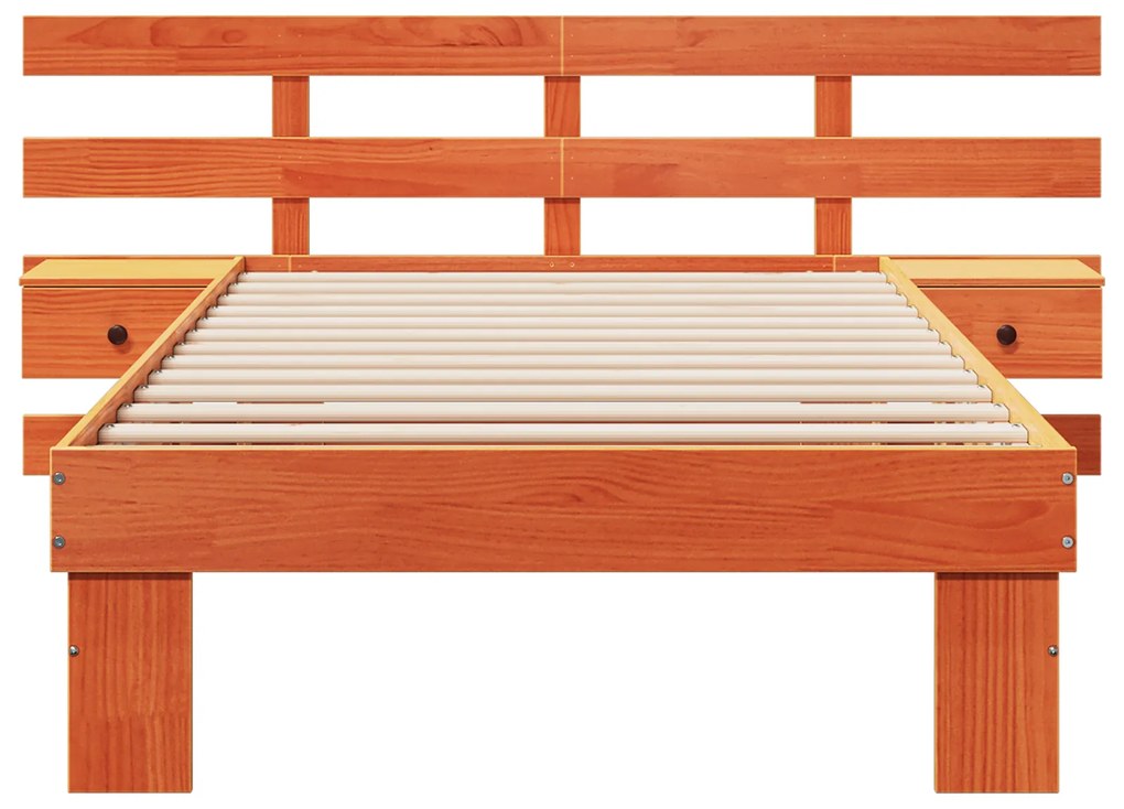 vidaXL Σκελετός Κρεβατιού Καφέ κεριού 90 x 190 cm Μασίφ ξύλο πεύκου