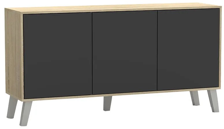 Μπουφές Billie pakoworld sonoma-γκρι 149x40x77εκ
