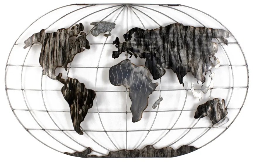 Insi World Map Wall Decoration 120x75εκ. Metal  MM01076
