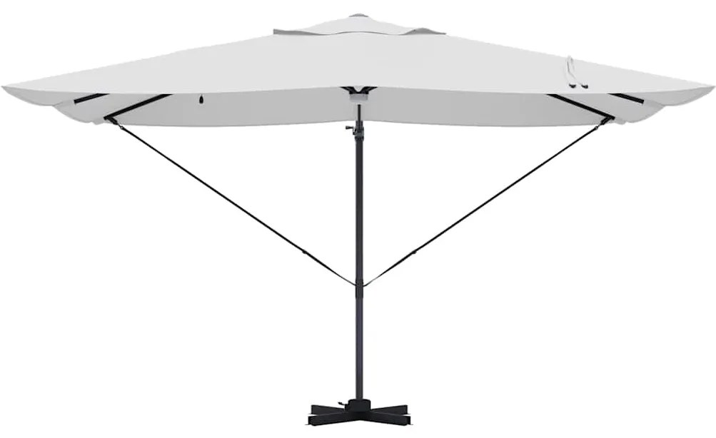 vidaXL Ομπρέλα ηλίου με φώτα λωρίδας LED Άμμος 351 x 250 x 253 εκ