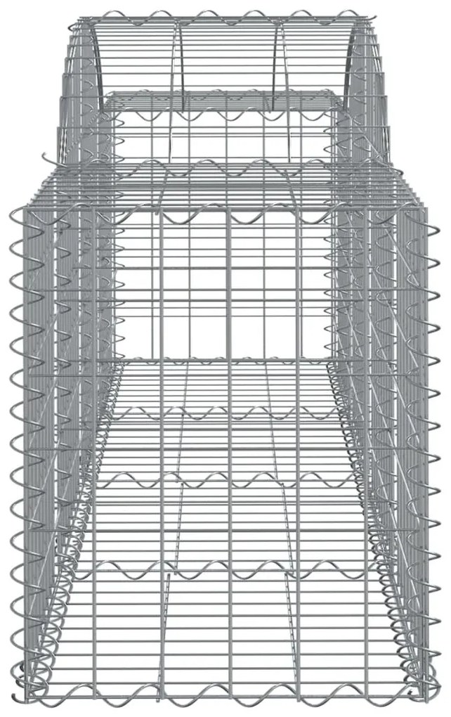 Συρματοκιβώτια Τοξωτά 14 τεμ. 200x50x60/80 εκ. Γαλβαν. Ατσάλι - Ασήμι