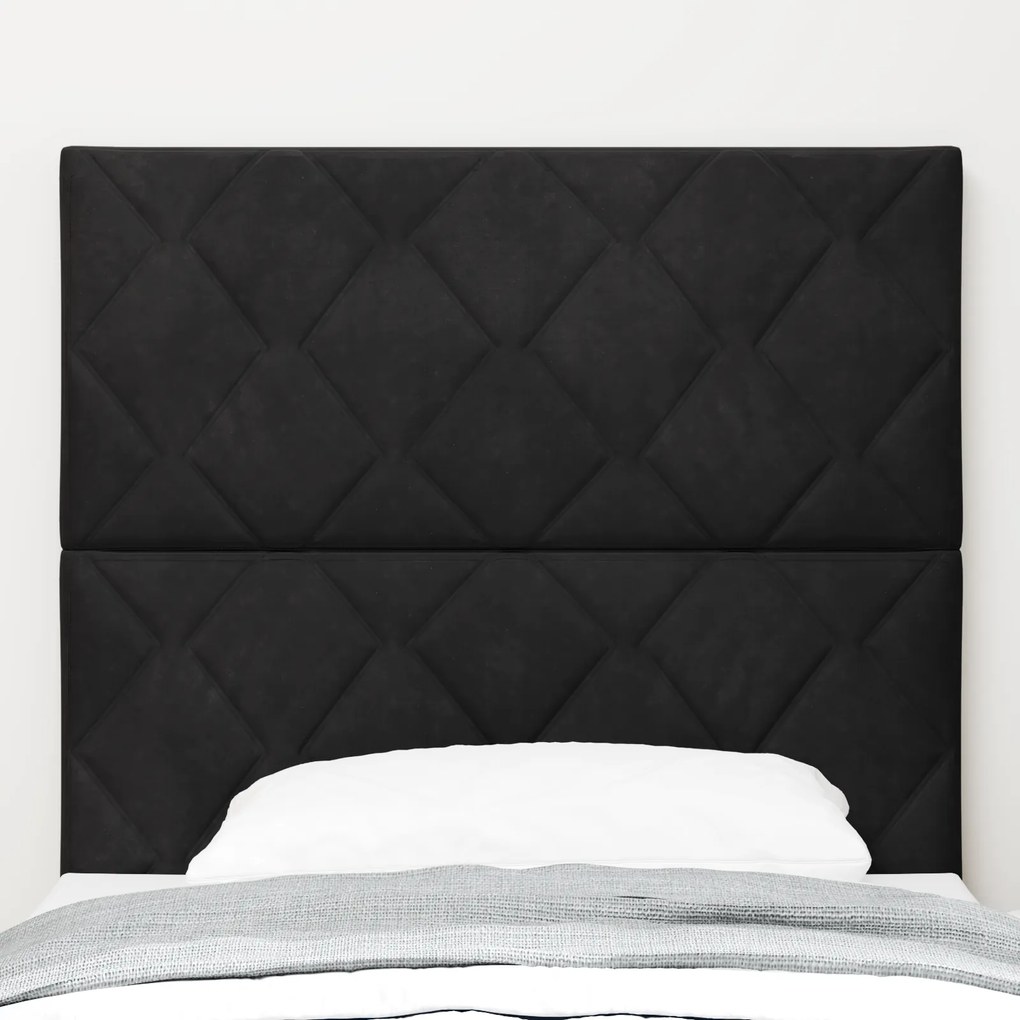 vidaXL LED Κεφαλάρι με Σχέδιο Διαμαντιών, Μαύρο, 100 cm, Βελούδινο