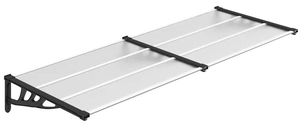 vidaXL Στέγαστρο Πόρτας Μαύρο &amp; Διαφανές 239x90 εκ από Πολυκαρβονικό