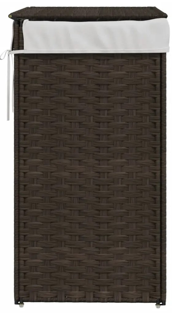 vidaXL Καλάθι Πλυντηρίου με Καπάκι Σκ. Καφέ 46x33x60 εκ. Συνθ. Ρατάν