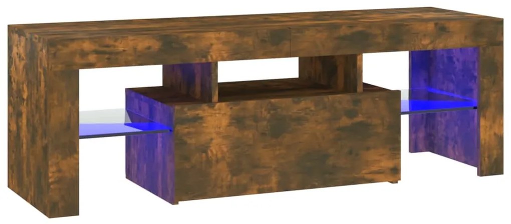 vidaXL Έπιπλο Τηλεόρασης με LED Καπνιστή Δρυς 120x35x40 εκ.