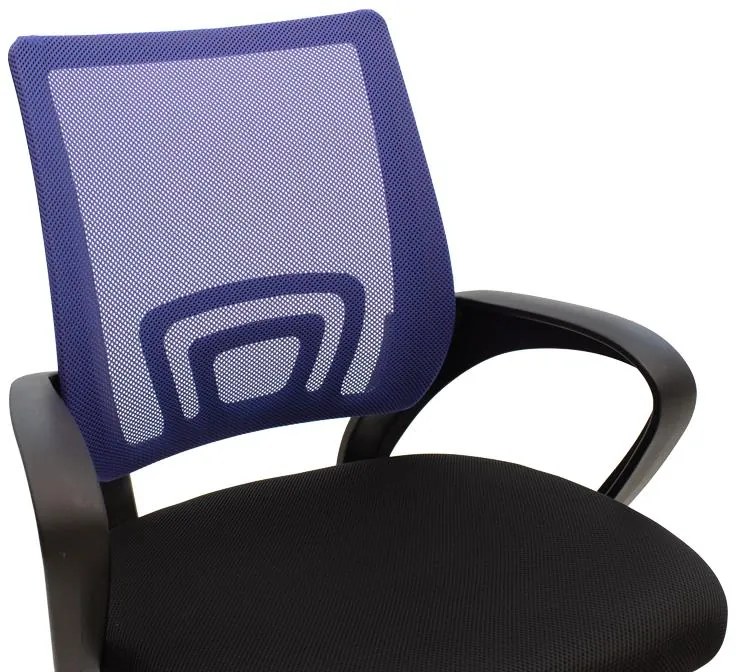 Καρέκλα γραφείου Berto II με ανάκλιση ύφασμα mesh σε μπλε-μαύρη απόχρωση και βάση χρωμίου 60x48x85-95εκ 60x48x95 εκ.
