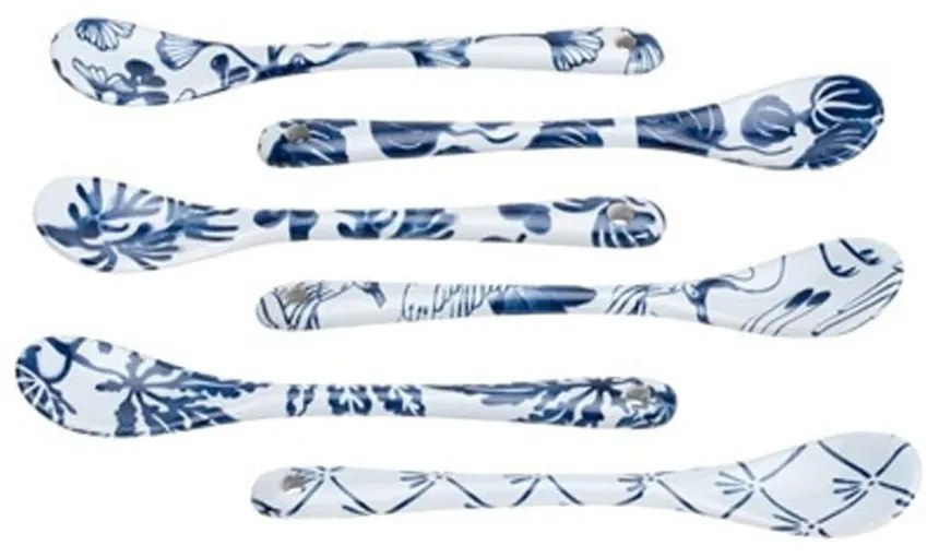 Κουταλάκια Του Τσαγιού Flora Japonica 16970 13cm Σετ 6τμχ Blue Tokyo Design Porcelain