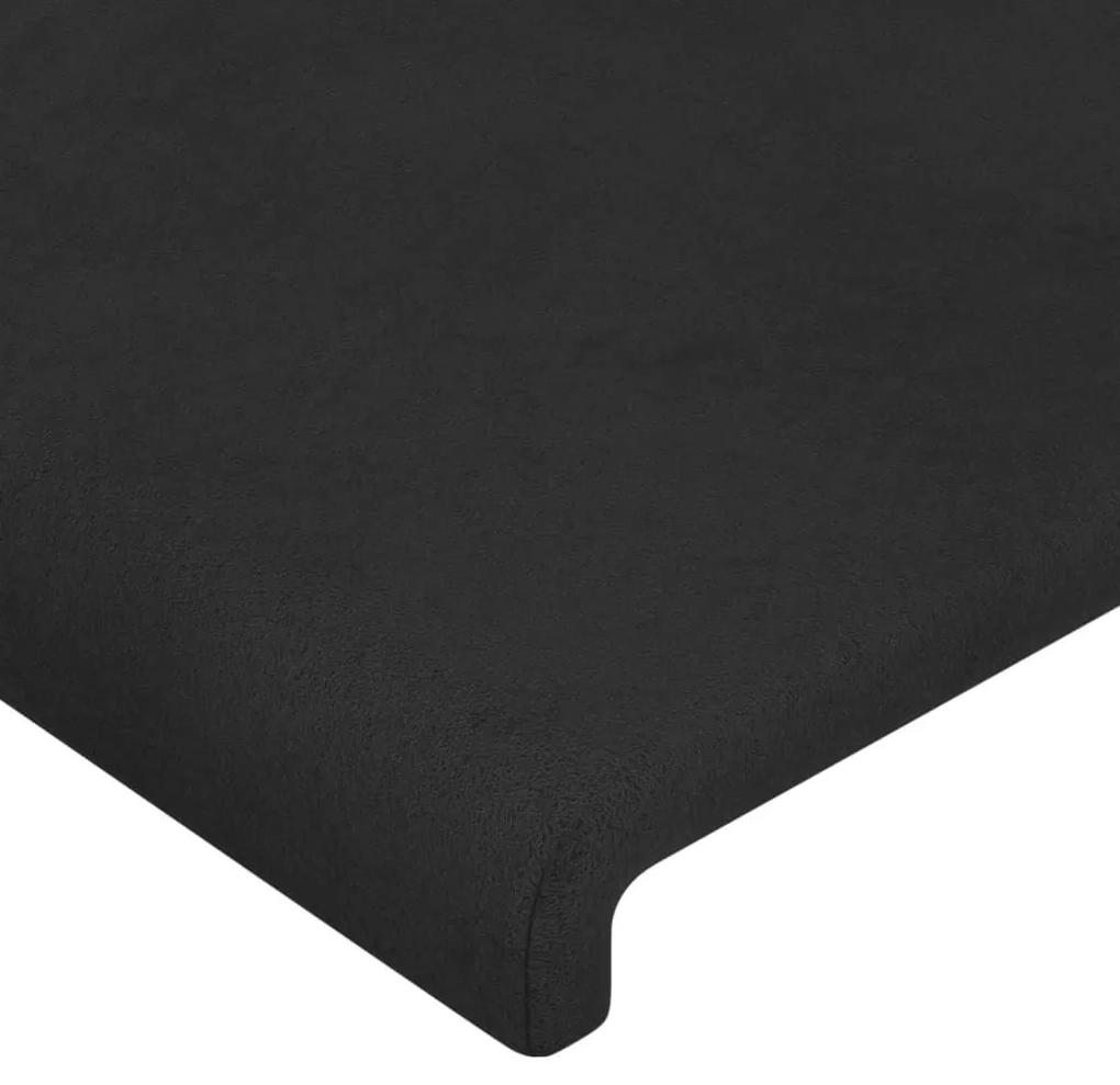 Πλαίσιο Κρεβατιού με Κεφαλάρι Μαύρο 140x200 εκ. Βελούδινο - Μαύρο