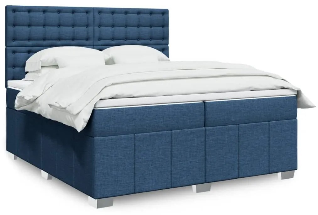 ΚΡΕΒΑΤΙ BOXSPRING ΜΕ ΣΤΡΩΜΑ ΜΠΛΕ 200X200 ΕΚ. ΥΦΑΣΜΑΤΙΝΟ 3291795