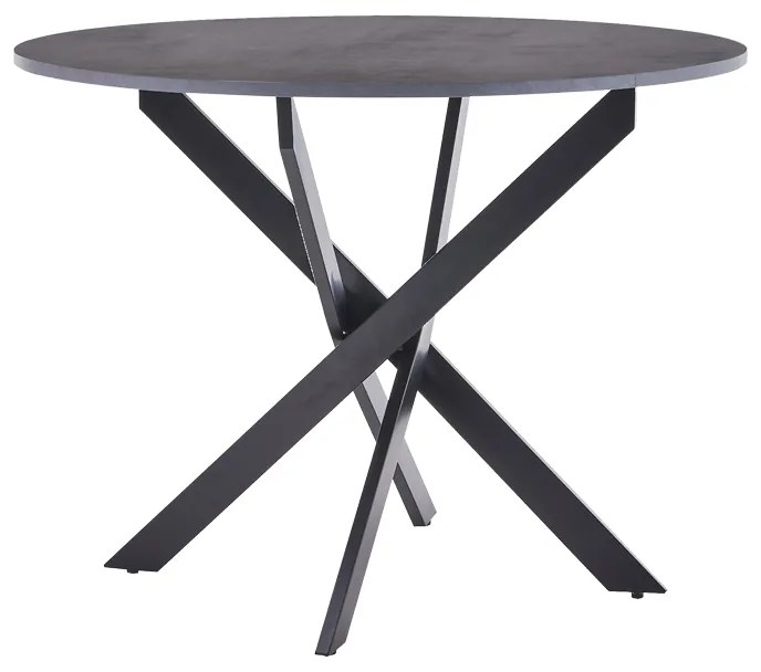 Intrahome Τραπέζι Dammero Intrahome mdf σε ανθρακί απόχρωση με πόδι μαύρο μέταλλο Φ100x75εκ | SKU: INTRAPA-212111190