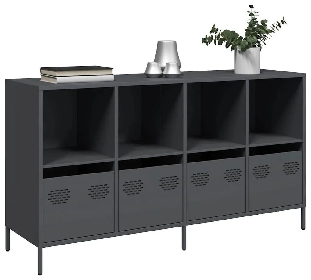Ντουλάπι Ανθρακί 135x39x73,5 εκ. από Χάλυβα Ψυχρής Έλασης - Ανθρακί