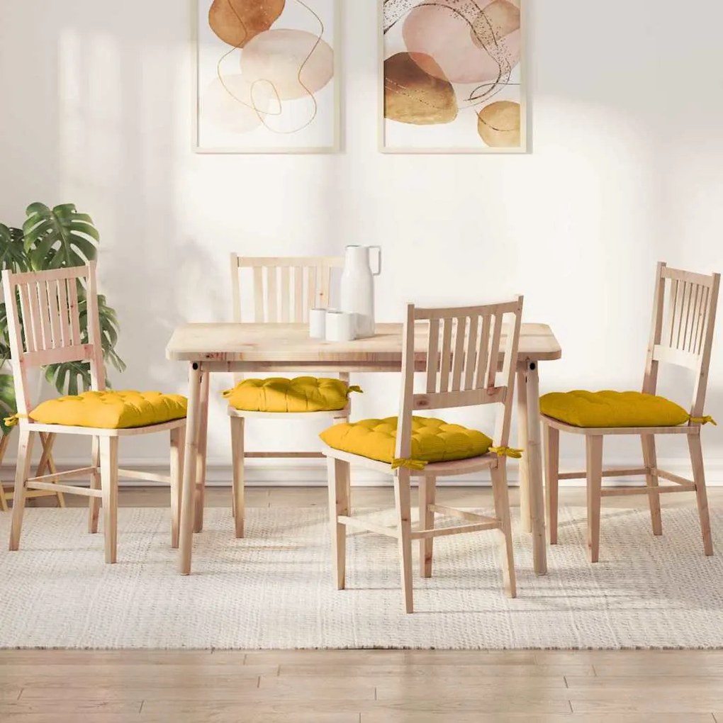 Μαξιλάρια καθισμάτων 4 pcs Απαλό Κίτρινο 40 x 40 x 6 cm