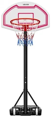 VEVOR Portable Basketball Stand, 1.6 to 2.1m Height Adjustment Basketball Hoop &amp; Goal, Kids Adjustable Basketballs Hoop with Nylon Net &amp; Rolling Wheels, Portable Backboard Set for Patios, Poolside