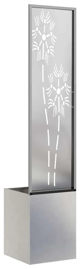 vidaXL Οθόνη Ιδιωτικότητας Κήπου Ασημί 32 x 140 εκ. Ανοξείδωτο ατσάλι